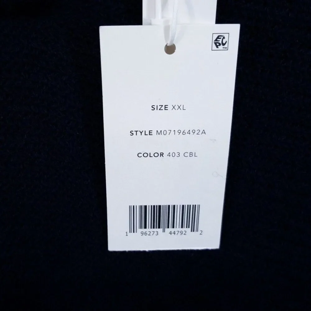 VINCE Sweater Mens XXL Navy Pullover V-Neck Polo Collar Merino Wool Knit $365